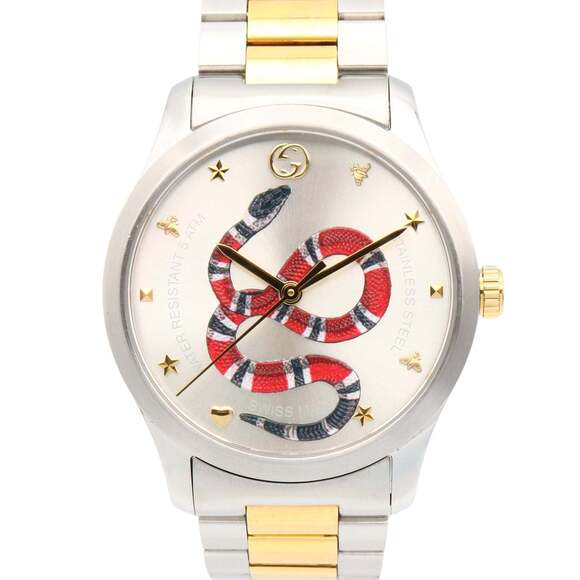 Gucci G-Timeless Watch GP (Gold Plated) Stainless Steel Silver Boys Size ...